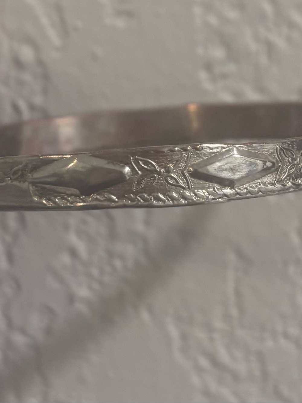Taxco Mexico Silver Tone Engraved Bangle Bracelet - Women Accessories